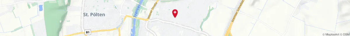 Kartendarstellung des Standorts für Christophorus-Apotheke in 3100 Sankt Pölten-Wagram